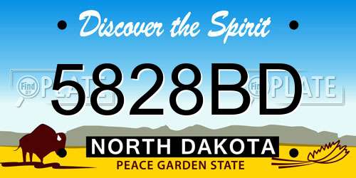 5828BD North Dakota License Plate