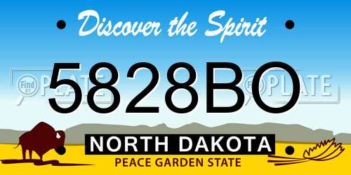 5828BO North Dakota License Plate