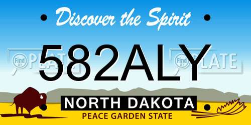 582ALY North Dakota License Plate