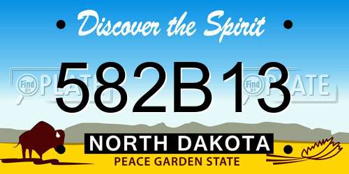582B13 North Dakota License Plate