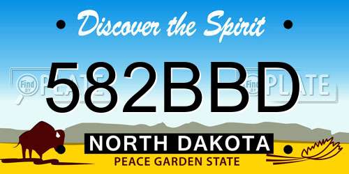 582BBD North Dakota License Plate