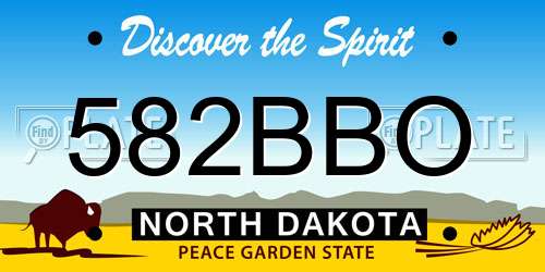 582BBO North Dakota License Plate