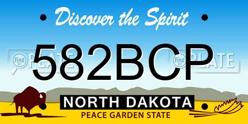 582BCP North Dakota License Plate