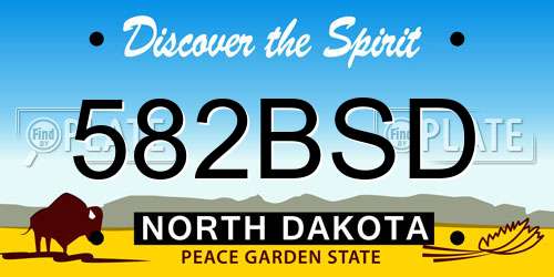 582BSD North Dakota License Plate