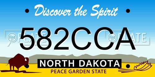 582CCA North Dakota License Plate