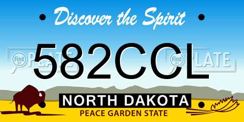 582CCL North Dakota License Plate