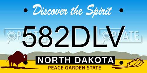 582DLV North Dakota License Plate