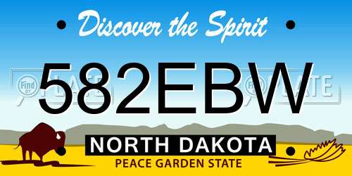 582EBW North Dakota License Plate