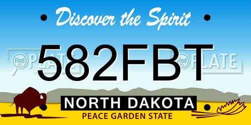 582FBT North Dakota License Plate