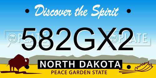 582GX2 North Dakota License Plate