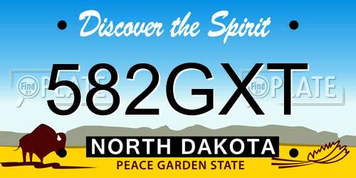582GXT North Dakota License Plate