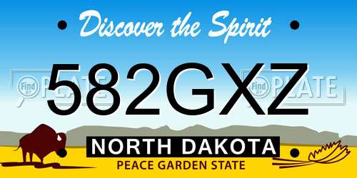 582GXZ North Dakota License Plate