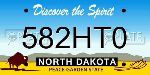 582HT0 North Dakota License Plate