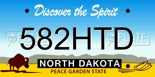 582HTD North Dakota License Plate