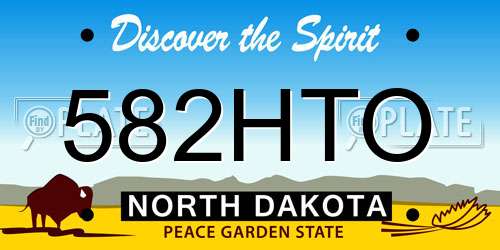 582HTO North Dakota License Plate