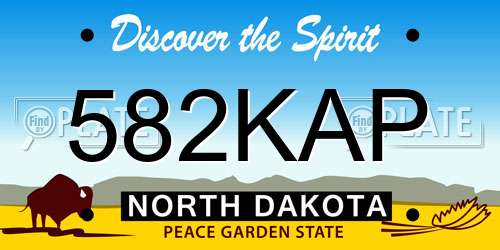 582KAP North Dakota License Plate