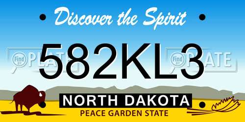 582KL3 North Dakota License Plate