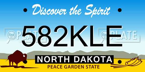 582KLE North Dakota License Plate