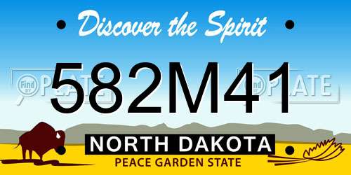 582M41 North Dakota License Plate