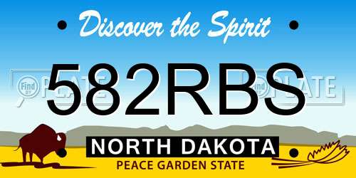582RBS North Dakota License Plate