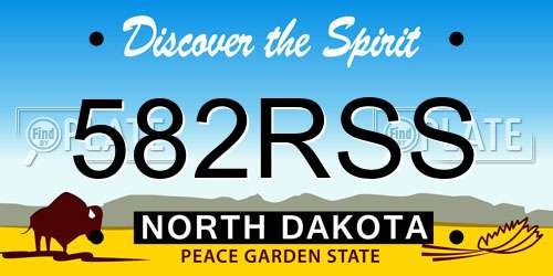 582RSS North Dakota License Plate