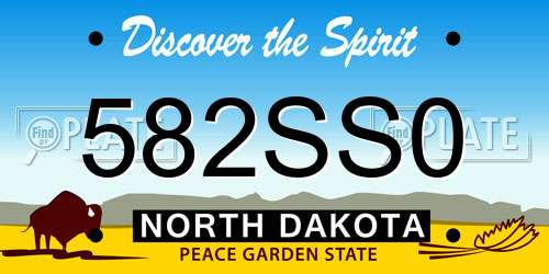 582SS0 North Dakota License Plate