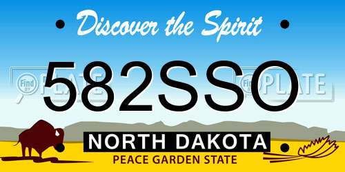 582SSO North Dakota License Plate