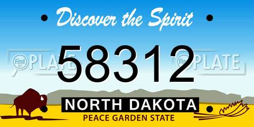 58312 North Dakota License Plate