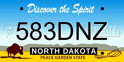 583DNZ North Dakota License Plate