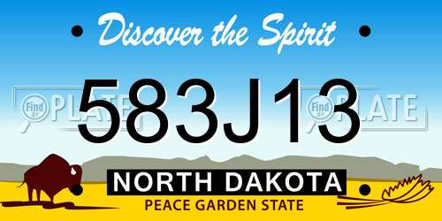 583J13 North Dakota License Plate