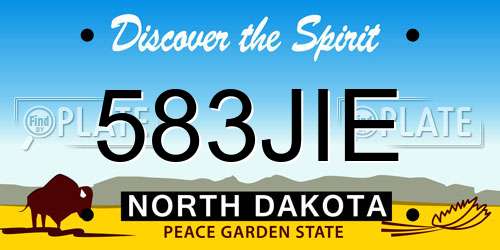 583JIE North Dakota License Plate