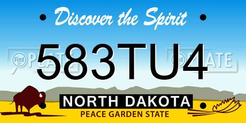 583TU4 North Dakota License Plate