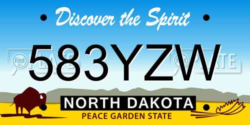 583YZW North Dakota License Plate