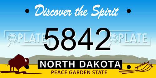 5842 North Dakota License Plate