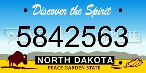 5842563 North Dakota License Plate