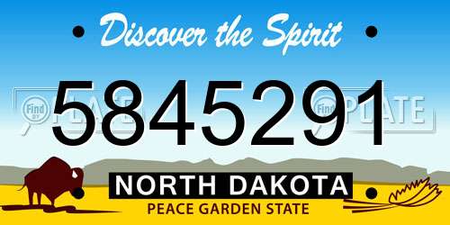 5845291 North Dakota License Plate