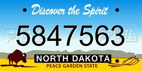 5847563 North Dakota License Plate