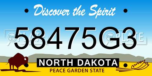 58475G3 North Dakota License Plate
