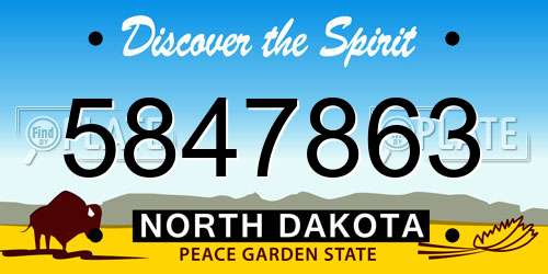 5847863 North Dakota License Plate