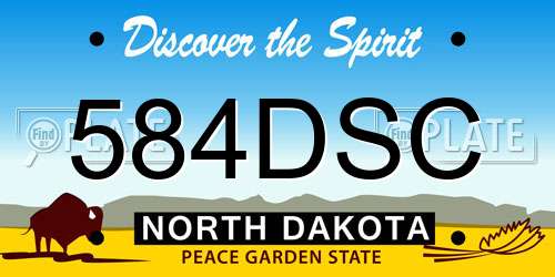 584DSC North Dakota License Plate