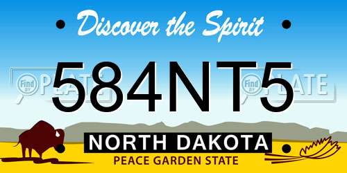 584NT5 North Dakota License Plate