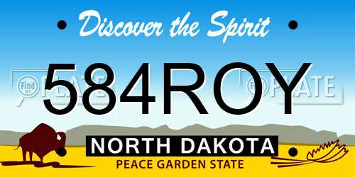 584ROY North Dakota License Plate