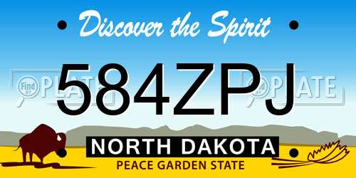 584ZPJ North Dakota License Plate