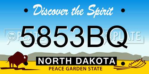 5853BQ North Dakota License Plate