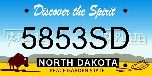 5853SD North Dakota License Plate