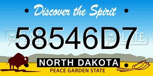 58546D7 North Dakota License Plate