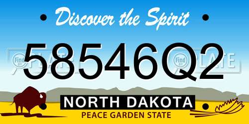 58546Q2 North Dakota License Plate