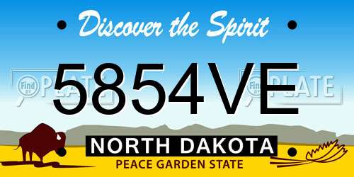 5854VE North Dakota License Plate