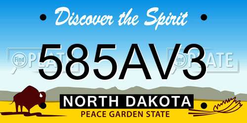 585AV3 North Dakota License Plate