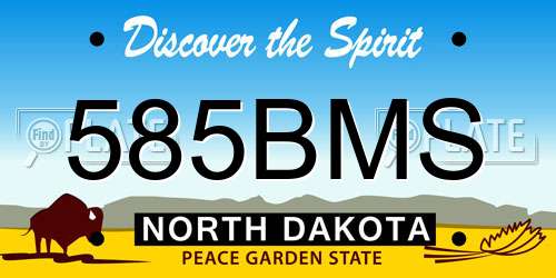 585BMS North Dakota License Plate